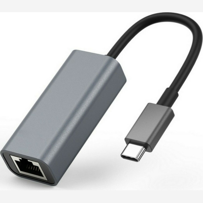 POWERTECH converter USB Type-C σε ethernet RJ45 PTH-044, 1000M, ασημί | PTH-044